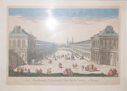 VUE D'OPTIQUE Nancy XVIIIème siècle 29 x 42 cm