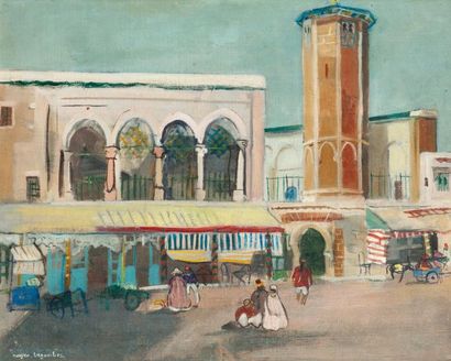 Roger BEZOMBES (1913-1994) La Mosquée Youssef Saheb, Place Halfaouine, Tunis 1937...