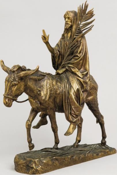 D'après Jean Léon GEROME (1824-1904) Les rameaux Epreuve en bronze à patine dorée....