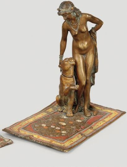 Franz Xavier BERGMAN (1861-1936) Bronze de Vienne, début XXe siècle La femme à la...