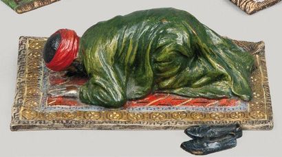 Franz Xavier BERGMAN (1861-1936) Bronze de Vienne, début XXe siècle La prière Epreuve...