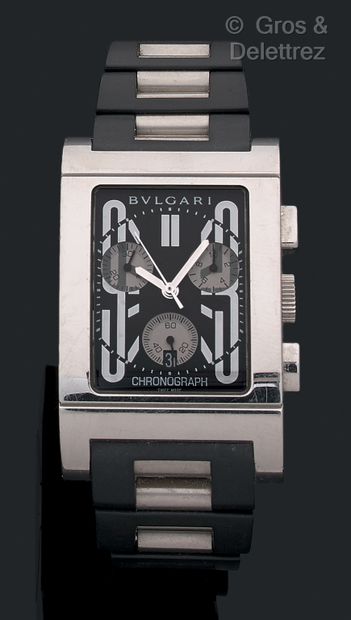 BULGARI Chronograph Rettangolo. Vers 2000. Ref 21436. A13050.1 

Modèle homme chronographe...