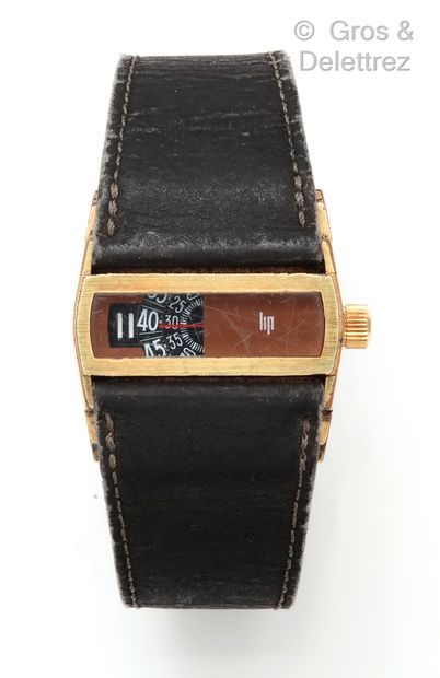 LIP Baschmakoff vers 1971 Montre de poignet avec boîtier plaqué or, fond vissé. Montre...