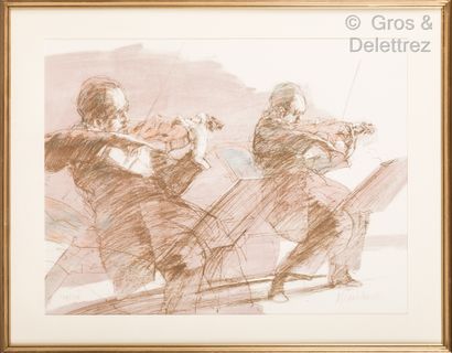 Claude WEISBUCH (1927 2014) 
 Deux violonistes,...