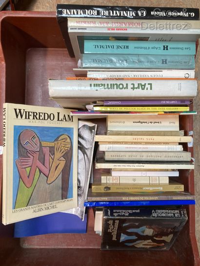 null Handle of modern books, including Wifredo Lam, Romanian art and poetry