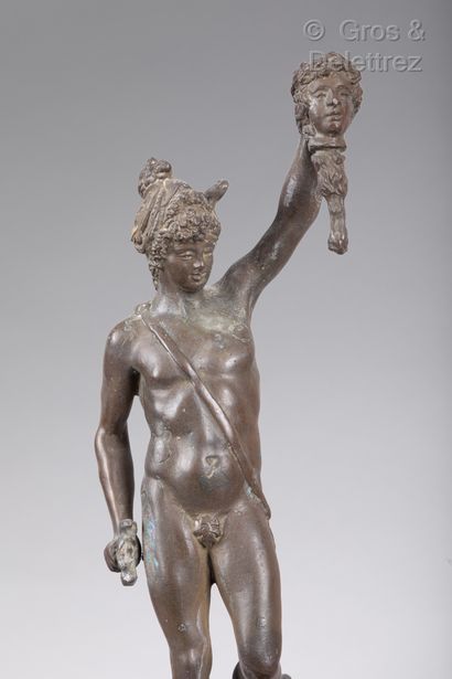 null After Benvenuto CELLINI

Perseus holding the head of Medusa. It rests on a grotesque...