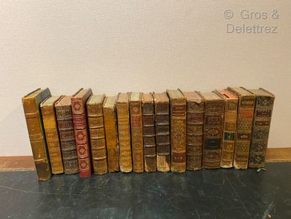  Lot of 22 miscellaneous books including Œuvres de ROUSSEAU, Catechisme historique,...