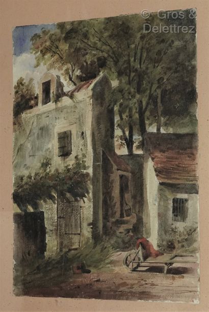 null École Française, XIXe siècle

Brouette devant une ferme

Aquarelle

32,5 x 23,5...