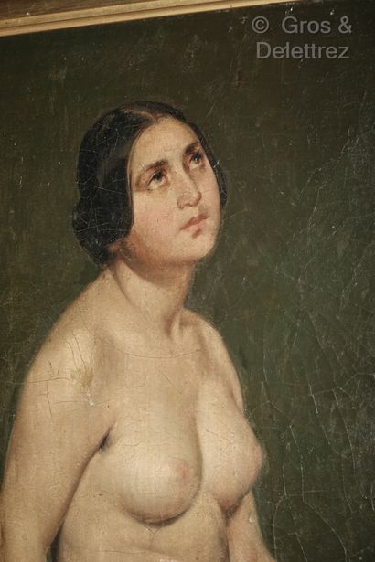  École Française, seconde moitié du XIXe siècle 
Le modèle, femme nue assise sur...