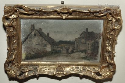  French school second half of the XIXth century 
Village street 
Oil on board, marked...