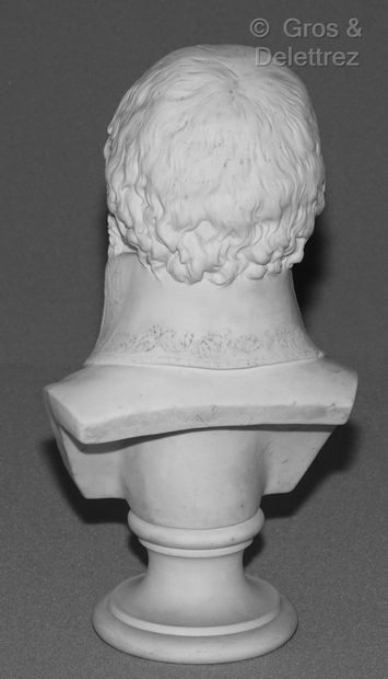 null Bisque bust of General Barthélémy Joubert (1769-1799), standing on a pedestal....