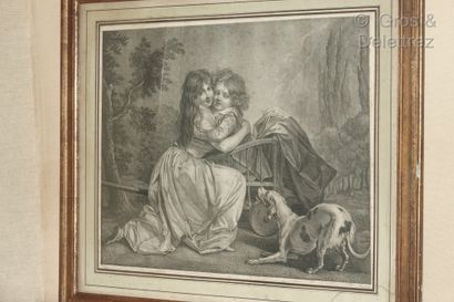  ALLAIS after BOILLY 
Two children and a bird 
Two children and a dog 
Pair of engravings...