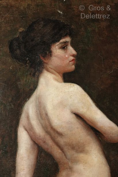 null École Française, vers 1900

Jeune femme nue de dos

Huile sur toile, monogrammée...