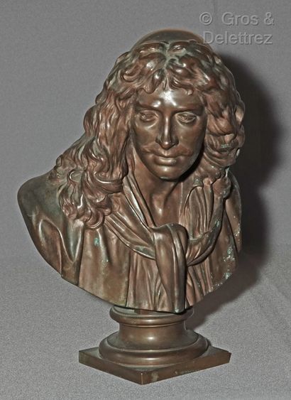 D'après Jean-Antoine HOUDON 
Buste de Molière...