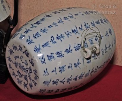 null CHINE

Cloche et un tambour en porcelaine blanche à décor de calligraphies en...