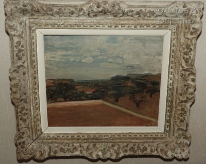  Maurice SAVIN (1894-1973) 
Paysage de Provence : "L'Aire" 
Huile sur toile, signée...