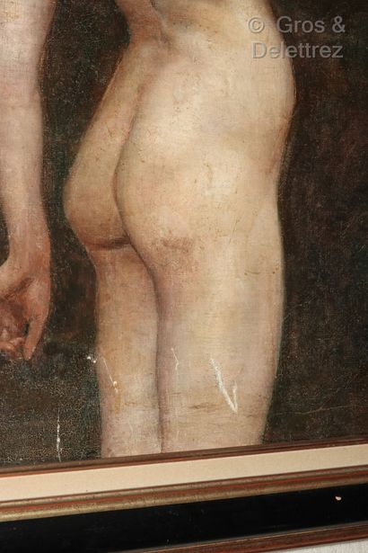 null French School, circa 1900

Young Naked Woman from behind

Oil on canvas, monogrammed...