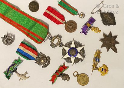 null Médaille du mérite agricole de 1883 en vermeil et émaux bleu et blanc avec sa...
