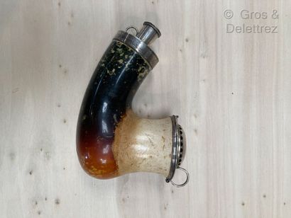  GERMANY. Large meerschaum pipe, Dobrocen model, with a partially openworked silver...