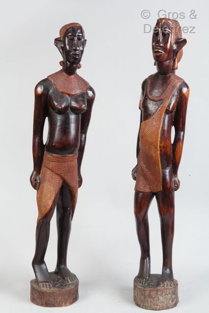 null Grégoire MASSENGO (1910-1978)

Réunion de sculptures figurant deux hommes en...