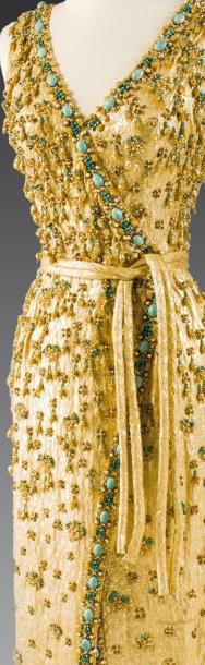 Pierre BALMAIN Haute couture n°134659 , Broderies Rébé circa 1959 / 1960 Robe du...