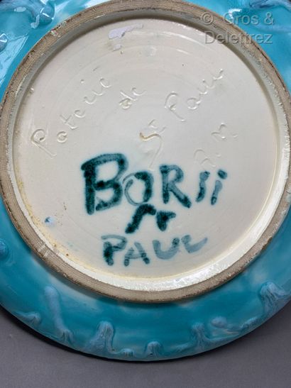 Manfredo BORSI (1900 - 1967) Assiette en céramique émaillée polychrome figurant un...