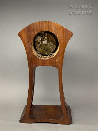 Louis MAJORELLE (1859-1926) Carved mahogany and gilt bronze clock 
Circa 1900 
H...