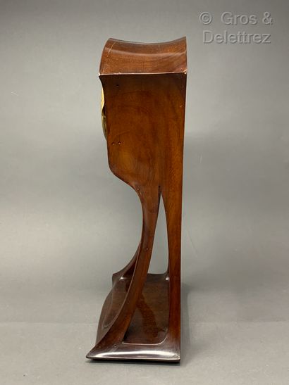 Louis MAJORELLE (1859-1926) Carved mahogany and gilt bronze clock 
Circa 1900 
H...