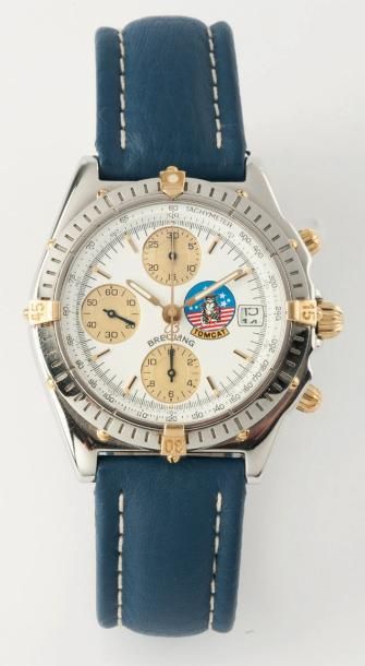 BREITLING «Tomcat Chronomat» Montre de poignet chronographe en or jaune et acier....