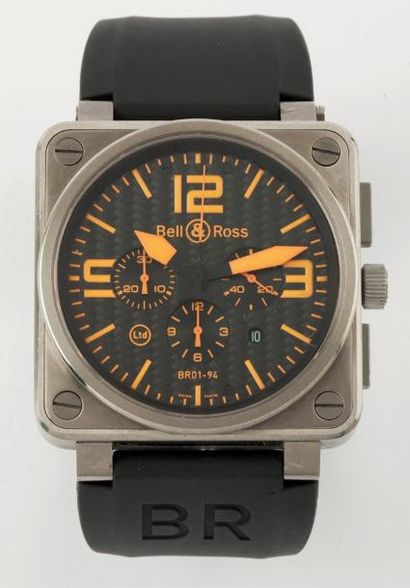 BELL & ROSS «Edition Limitée BRO 01-94-TO» Montre de poignet chronographe en titane,...