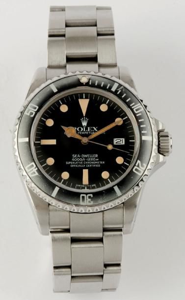 ROLEX «Sea Dweller» Réf. 16660 Bracelet montre de plongée en acier, cadran noir,...