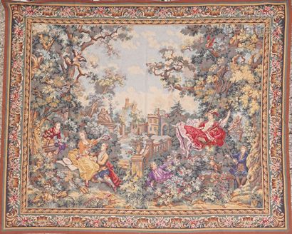 null Atelier PANSU dans le goût d'AUBUSSON Tapisserie mécanique au point d'Halluin...