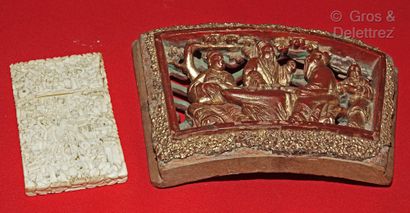 CHINA

- A Canton carved ivory cardholder...