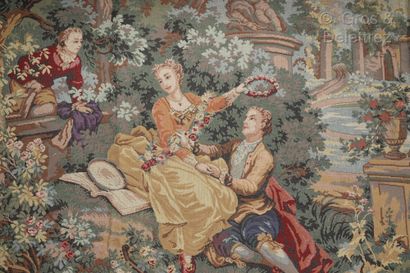 null Atelier PANSU dans le goût d'AUBUSSON Tapisserie mécanique au point d'Halluin...