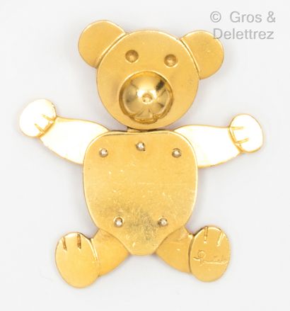 POMELLATO "Orsetto" - Yellow gold "Teddy Bear" pendant, the articulated members forming...