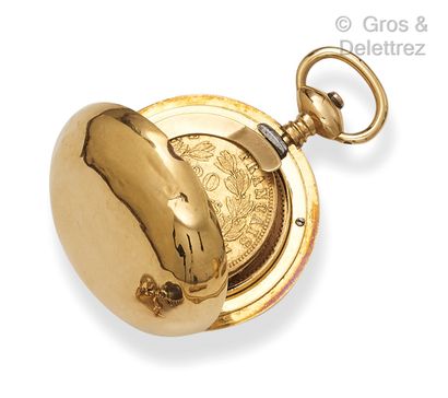 Yellow gold Louis case forming a pocket watch,...
