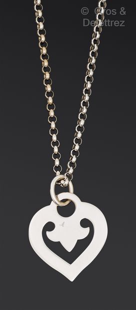 O.J. PERRIN - Heart pendant in white gold,...