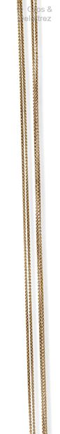 Important long necklace in yellow gold with...