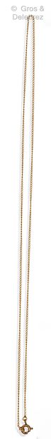 Yellow gold chain with forçat links. Length...