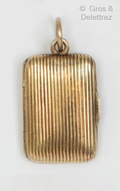null Vinaigrette" pendant in streaked vermeil, the partition in yellow gold (9K)...