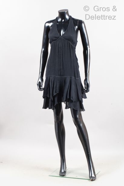 GUCCI par Tom FORD Collection Prêt-à-porter Printemps/Eté 2002 - Mini-robe en crépon...