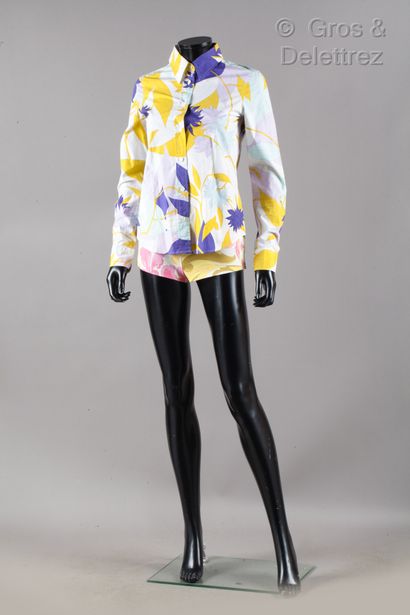 Emilio PUCCI Set in cotton printed with a multicolored floral pattern, composed of...