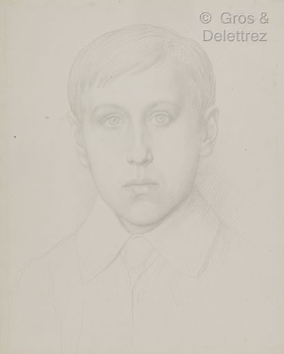 Alphonse LEGROS (Dijon 1837 – 1911 Watford) Portrait de Reu Ben 
Pointe d’argent...
