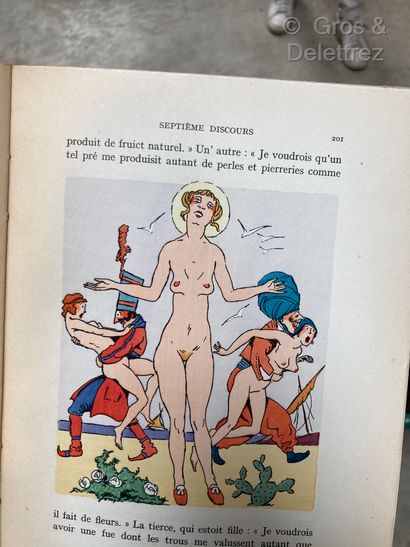 null Set of books including "Les dames galantes" by BRANTOME, illustrations by Joseph...