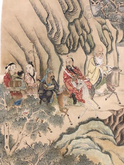 null Chine, XIXe



Shoulao sur un daim accompagné d'autres divinité dans un paysage...