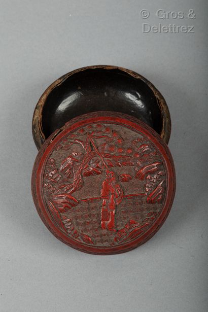 China, circa 1920 
Cinnabar lacquer box,...