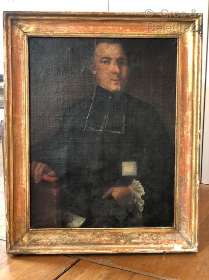 null Ecole française du XIXe. Portrait d'un curé tenant un livre.



Huile sur toile.







Dim...