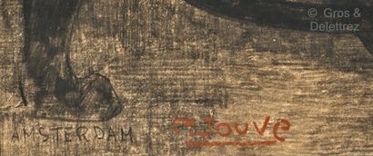 Paul JOUVE(1878-1973 Panthère noire, 1908 

Crayon sur papier Japon

Signé et situé...
