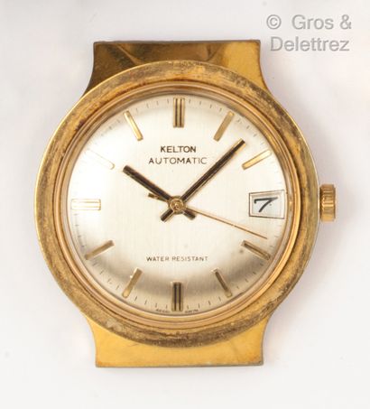 null Lot de deux montres en acier et acier doré, l’une signée KELTON boîtier rond...