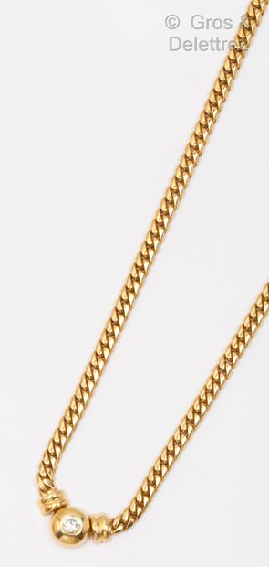 Flexible yellow gold necklace, set with a...